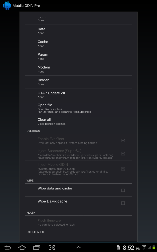 Mobile Odin Pro Screenshot